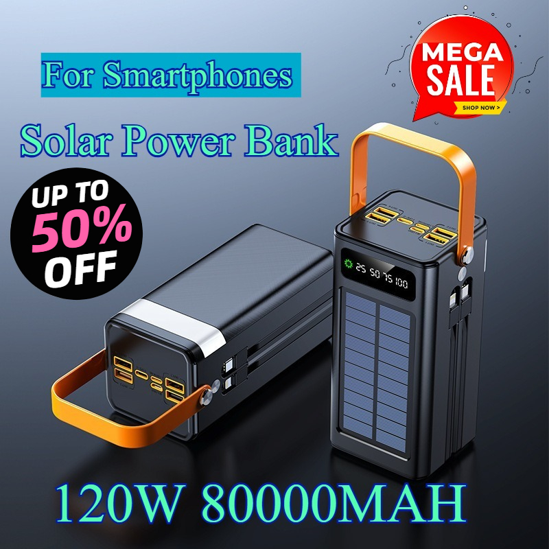 Solar Emergency Charger - Солнечный пауэрбанк на 80000 мАч, 120